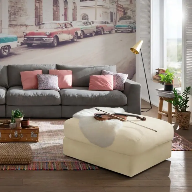 Loftscape Fredriks Repose-pieds Dixwell II – Tissage à Plat – Crème