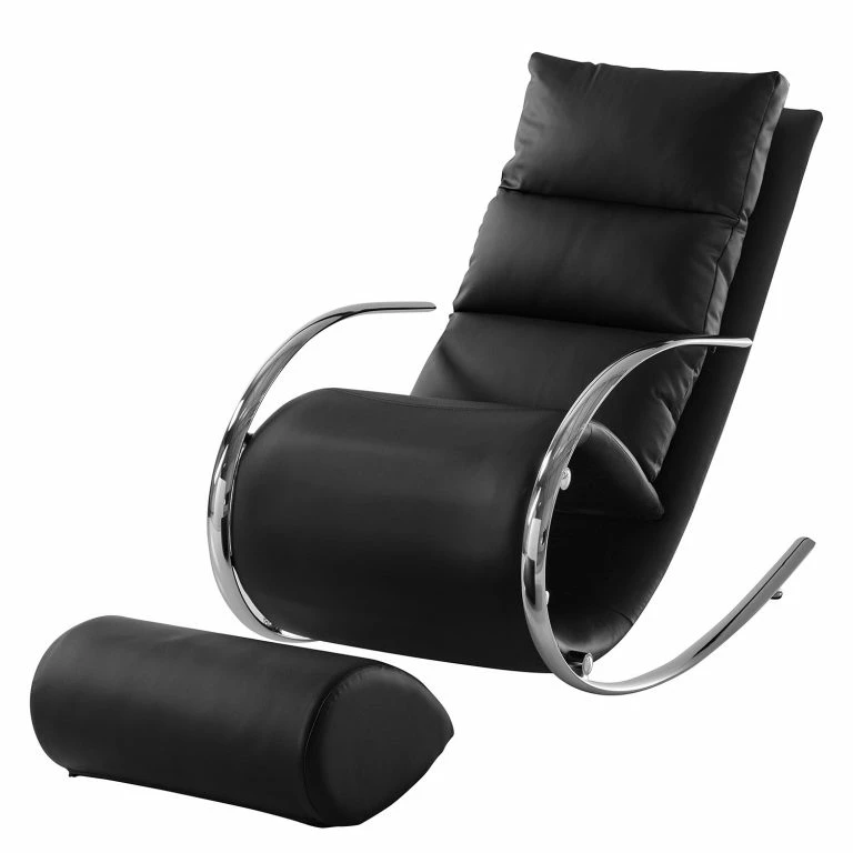 Loftscape Fredriks Rocking Chair Fox II – Imitation Cuir – Noir