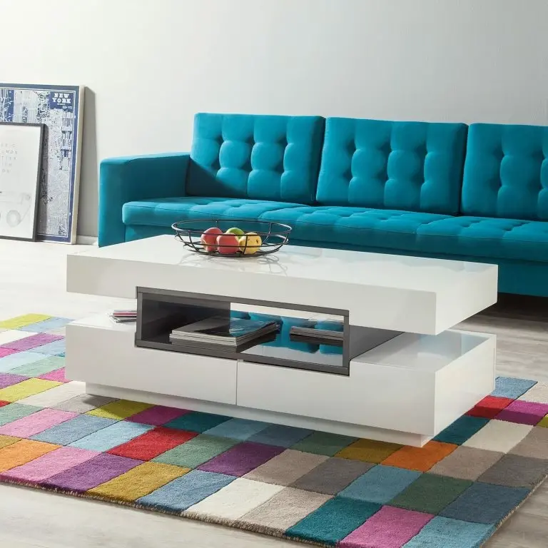 Loftscape Fredriks Table Basse Anna – Blanc Brillanc / Gris Foncé