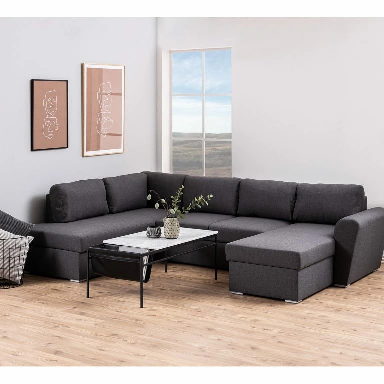 Loftscape Fredriks Table Basse Chuparosa – Marbre / Métal – Blanc / Noir