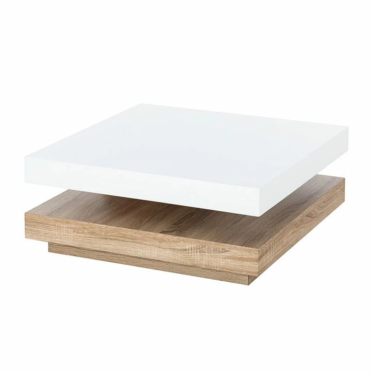 loftscape Fredriks Table basse Emblaze – Blanc brillant / Imitation chêne Sonoma