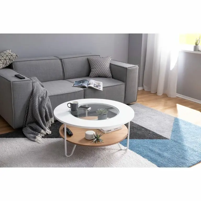 Loftscape Fredriks Table Basse Forsa – Métal – Blanc / Noir