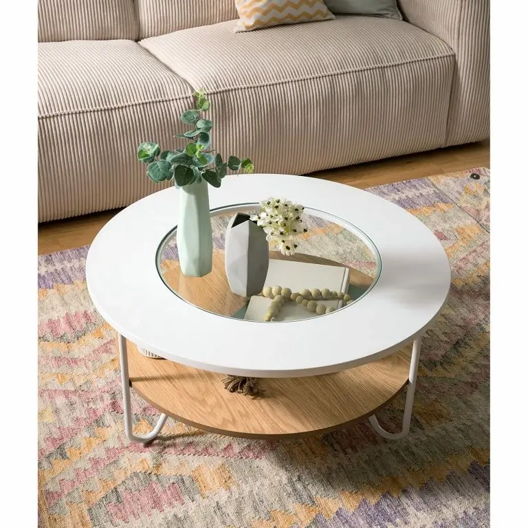 Loftscape Fredriks Table Basse Forsa – Métal – Blanc / Noir