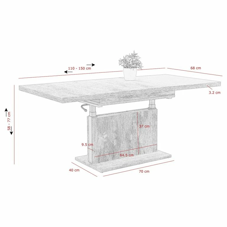 Loftscape Fredriks Table Basse Hallie – Imitation Chêne / Anthracite