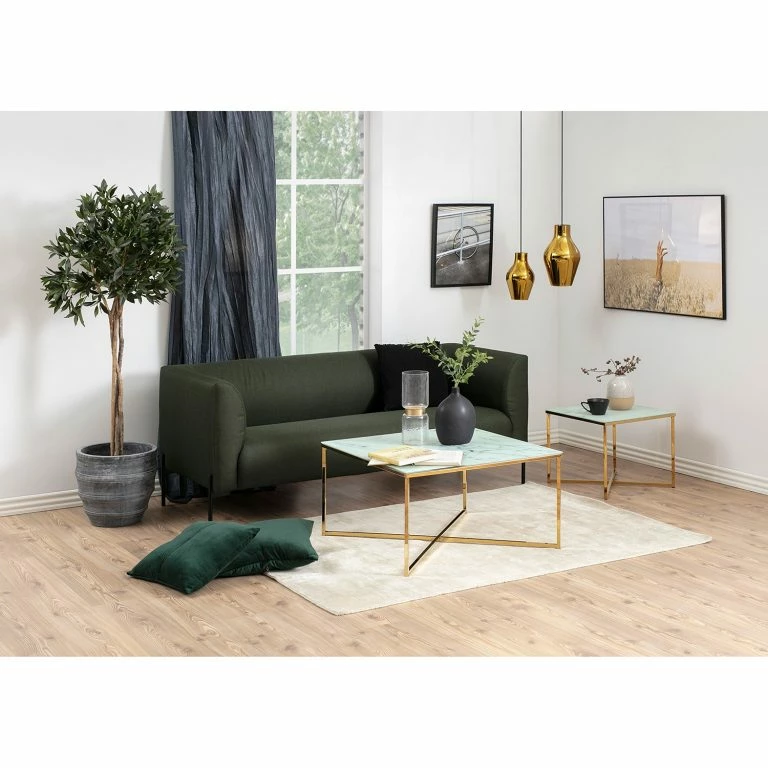 Loftscape Fredriks Table Basse Katori II – Imitation Marbre Blanc