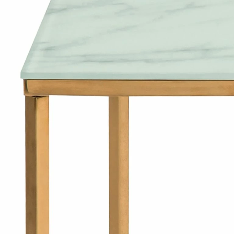 Loftscape Fredriks Table Basse Katori II – Imitation Marbre Blanc