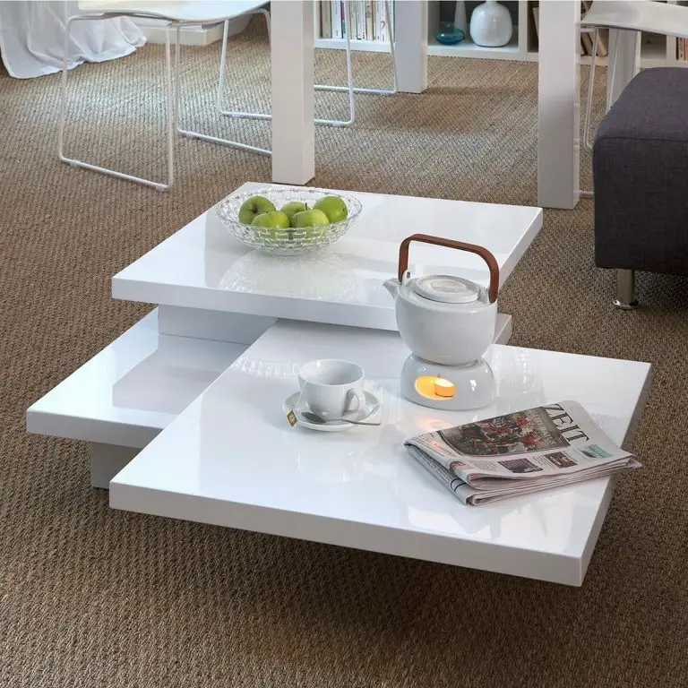 Loftscape Fredriks Table Basse Perfect – Réglable – Blanc Brillant