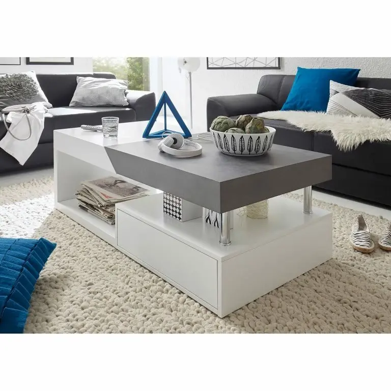 Loftscape Fredriks Table Basse Smithers – Blanc / Imitation Béton