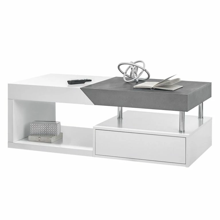 Loftscape Fredriks Table Basse Smithers – Blanc / Imitation Béton
