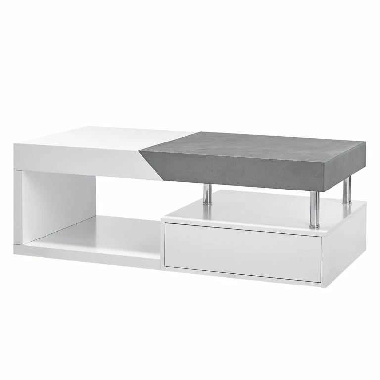 loftscape Fredriks Table basse Smithers – Blanc / Imitation béton