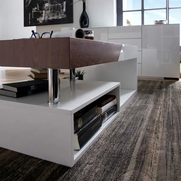 Loftscape Fredriks Table Basse Smithers – Imitation Noyer / Blanc Brillant