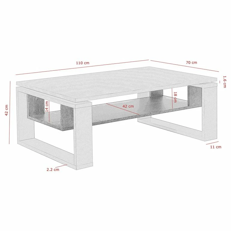 Loftscape Fredriks Table Basse Toano – Imitation Chêne Sonoma