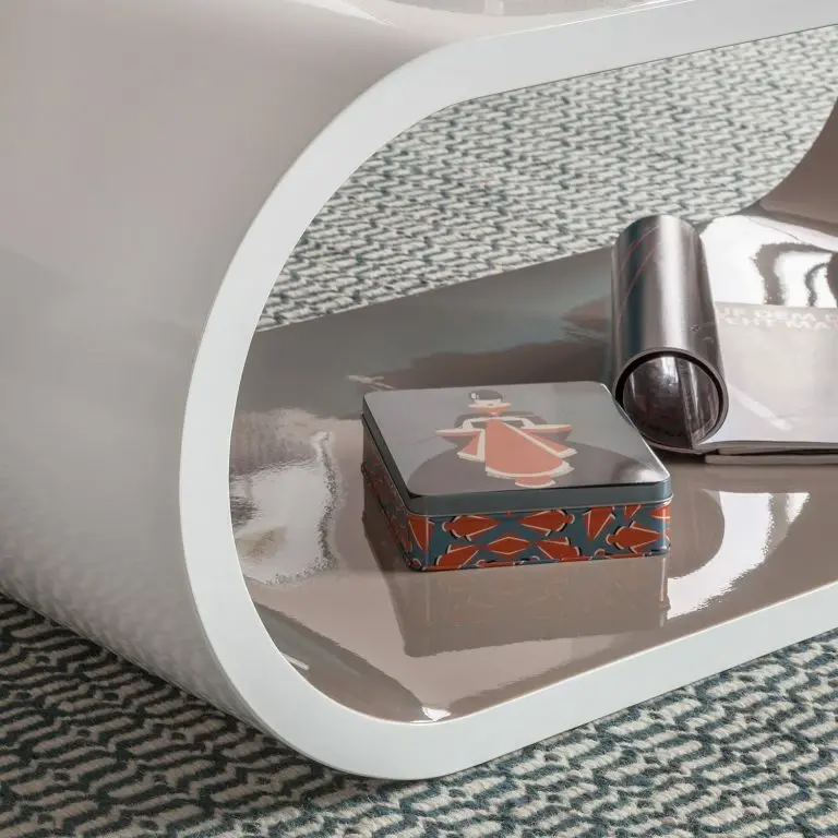 Loftscape Fredriks Table Basse Two Colour – Blanc Brillant / Lave