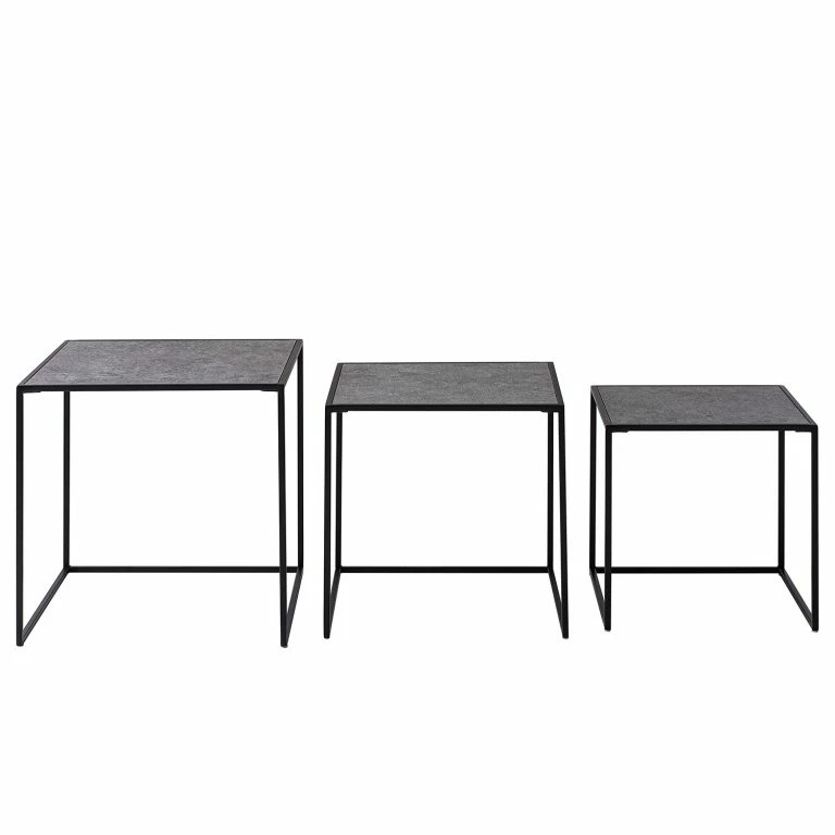 Loftscape Fredriks Table Basse Vines (3 éléments) – Métal – Gris Fumé / Noir