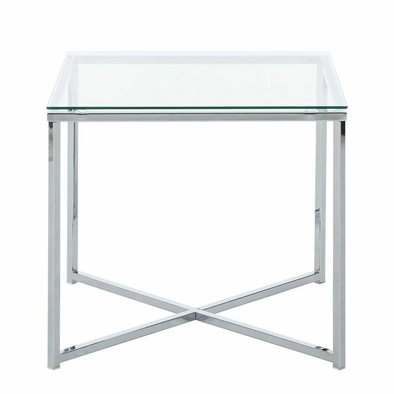 Loftscape Fredriks Table D’appoint Cross – Verre Clair Carrée