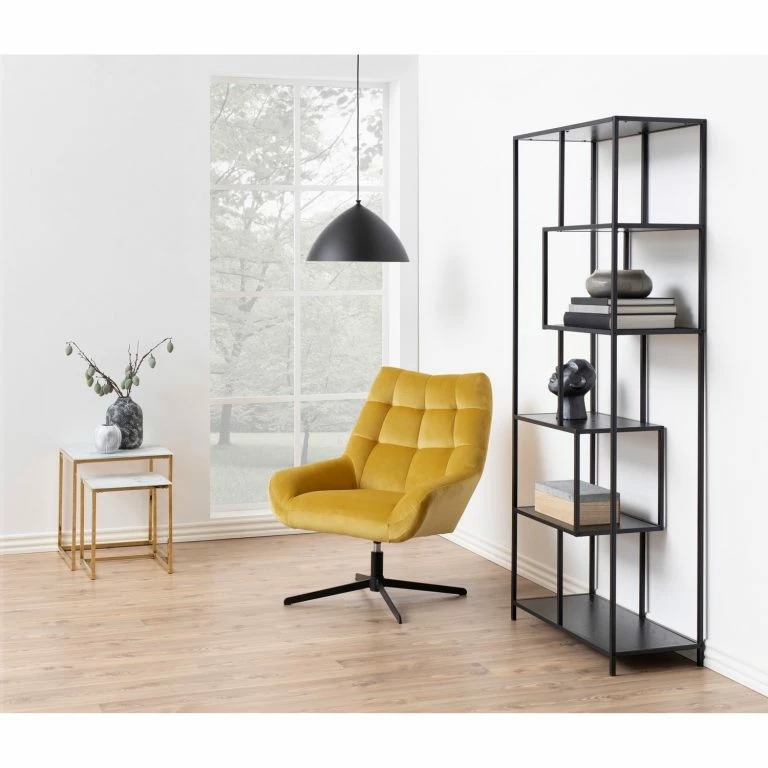 Loftscape Fredriks Tables Basses Katori (lot De 2) – Verre / Fer – Imitation Marbre Blanc / Doré