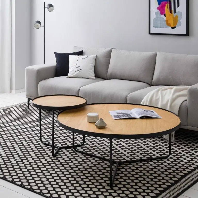 Loftscape Fredriks Tables Basses Permet (2 éléments) – Placage En Bois Véritable – Chêne / Noir