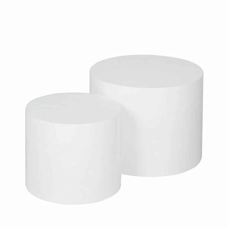 Loftscape Fredriks Tables D’appoint Circle (2 éléments) – Lave Brillant – Blanc Brillant