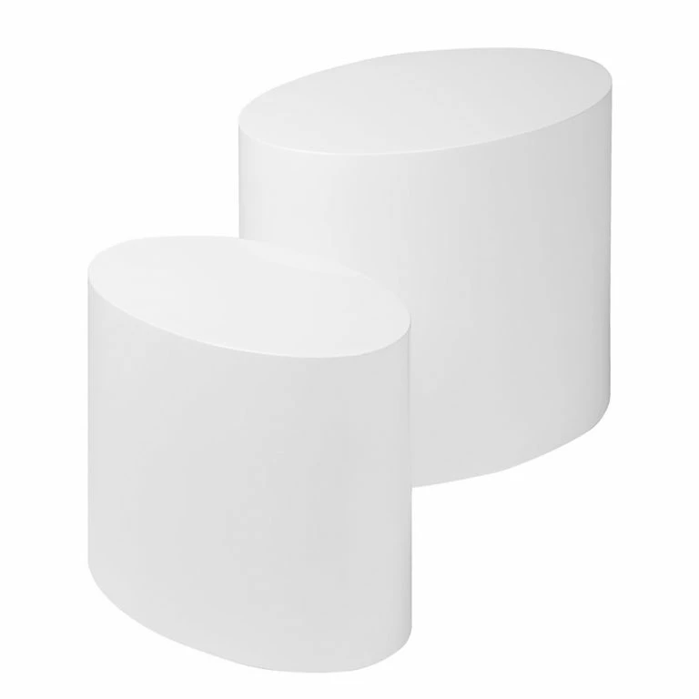 loftscape Fredriks Tables d’appoint Elipse – Blanc brillant