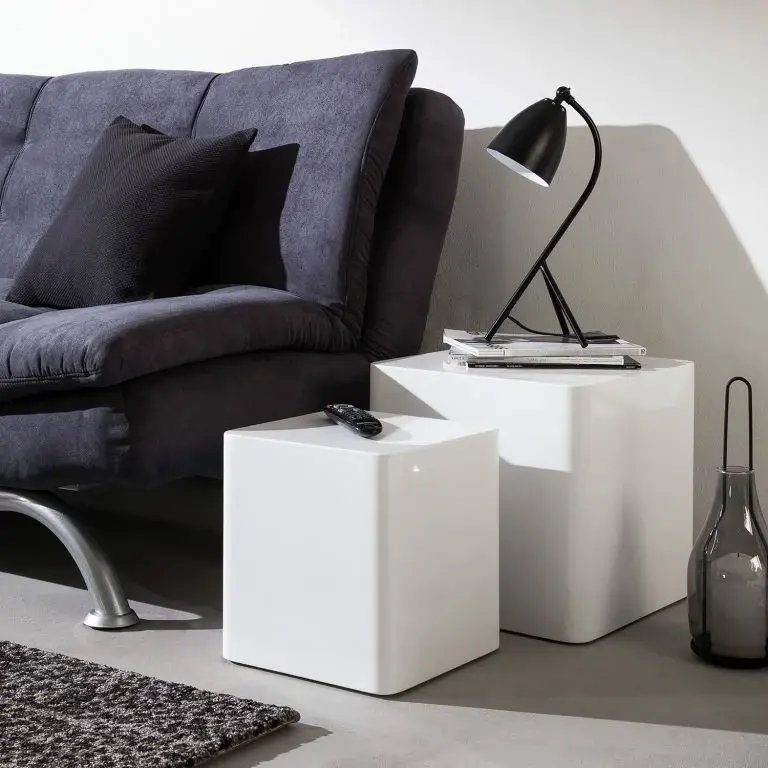 Loftscape Fredriks Tables D’appoint Square (lot De 2) – Blanc Brillant