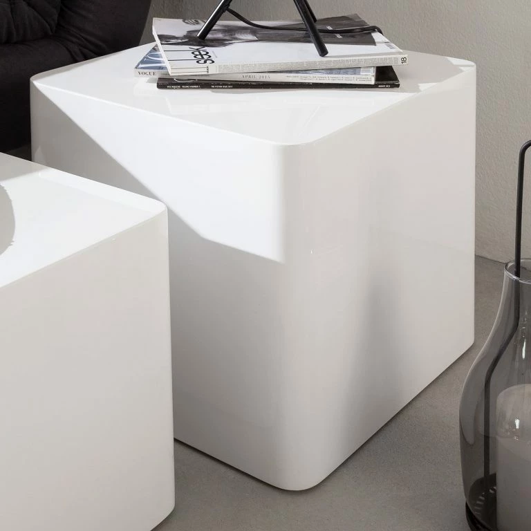 Loftscape Fredriks Tables D’appoint Square (lot De 2) – Blanc Brillant