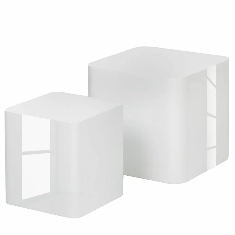 Loftscape Fredriks Tables D’appoint Square (lot De 2) – Blanc Brillant