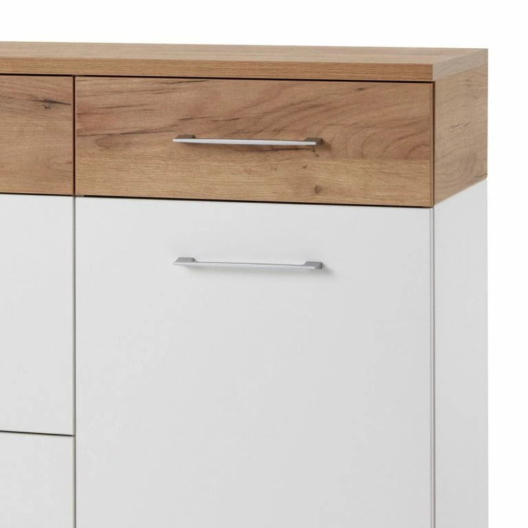 Loftscape Germania Buffet Nerola – Blanc / Imitation Chêne De Navarre