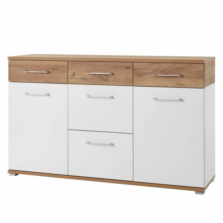 loftscape Germania Buffet Nerola – Blanc / Imitation chêne de Navarre