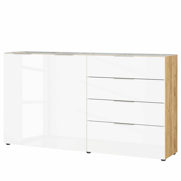 loftscape Germania Buffet Oakland II – Blanc / Imitation chêne de Navarre