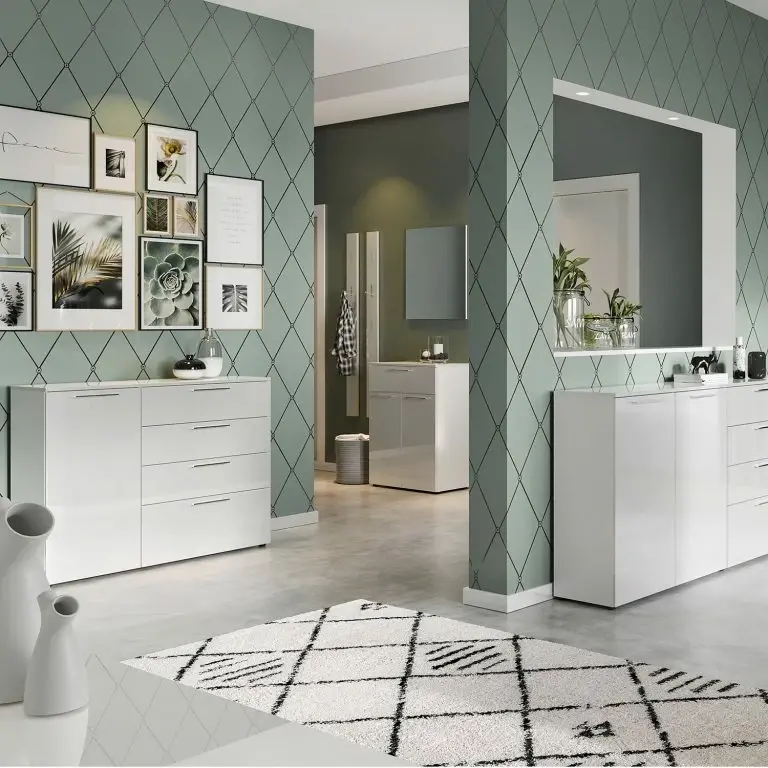 Loftscape Germania Buffet Sunnyvale – Blanc Brillant – Largeur : 135 Cm