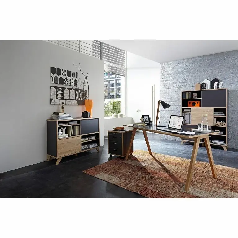 Loftscape Germania Buffet Svene – Anthracite / Imitation Chêne De Sonoma – Largeur : 120 Cm