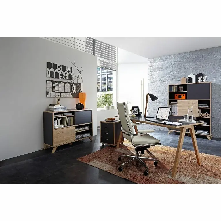 Loftscape Germania Buffet Svene – Anthracite / Imitation Chêne De Sonoma – Largeur : 120 Cm