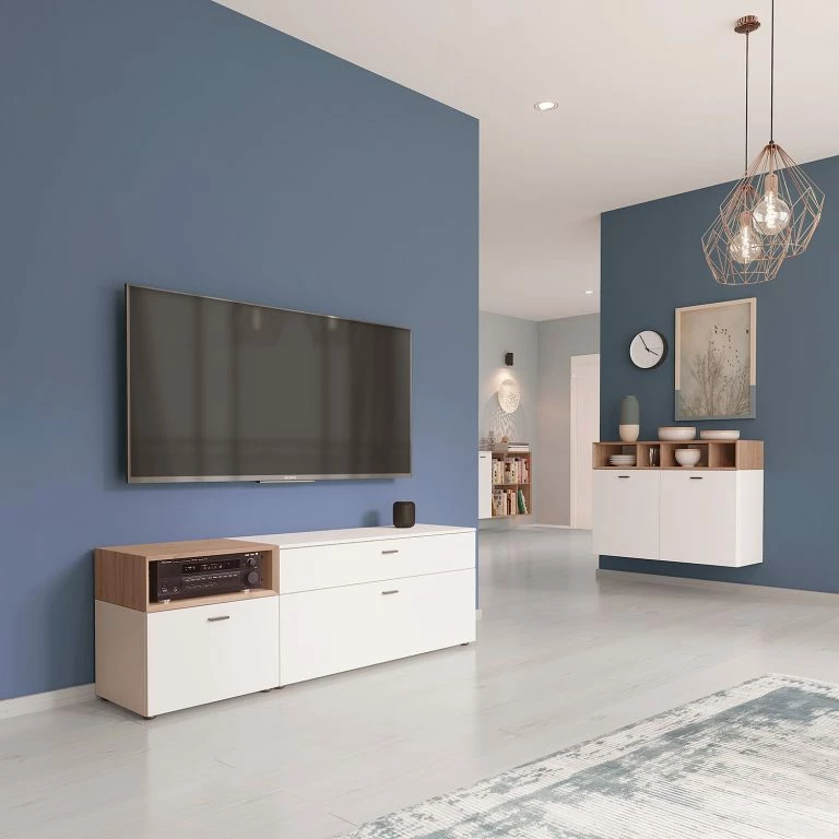 Loftscape Germania Meuble TV Coruna – Imitation Chêne Grandson