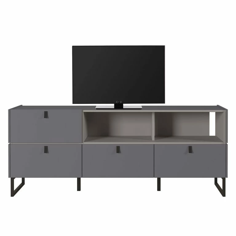Loftscape Germania Meuble TV Mamiko II – Graphite – Largeur : 166 Cm