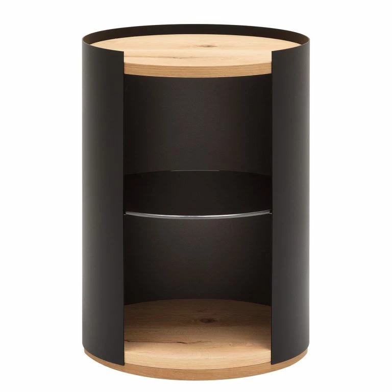 loftscape GWINNER Bout de canapé Style – Placage en bois véritable / Métal – Chêne / Anthracite