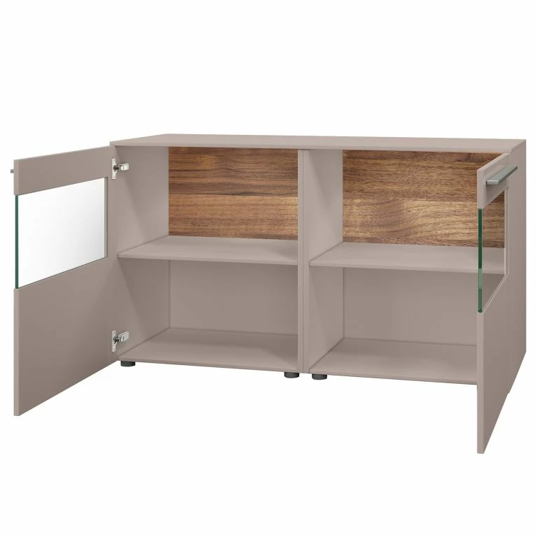 Loftscape GWINNER Buffet Bellano IV – Placage En Bois Véritable – Mat Fango / Noyer Ramageux – Sans éclairage