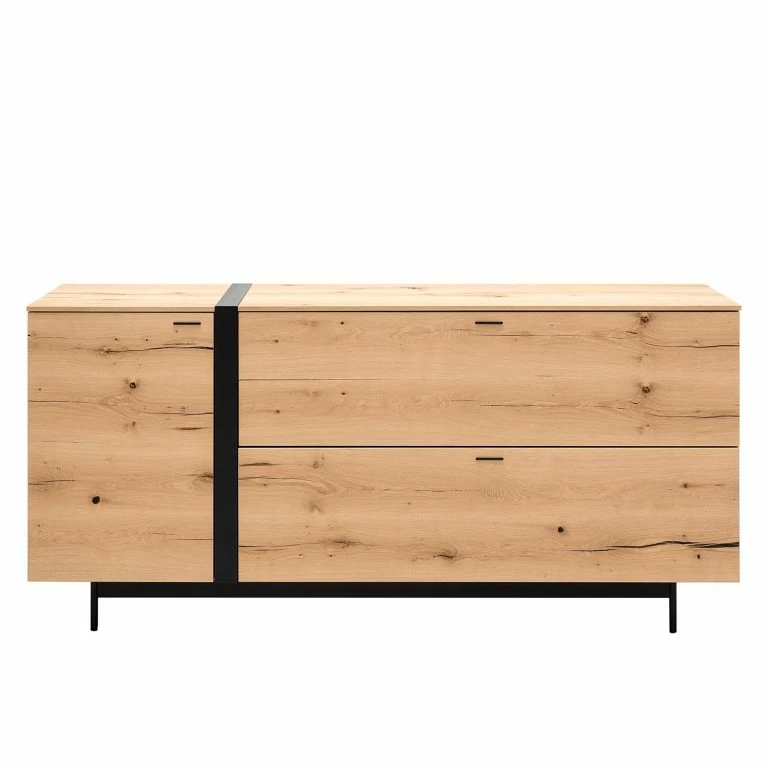 loftscape GWINNER Buffet Style – Placage en bois véritable / Métal – Chêne / Anthracite