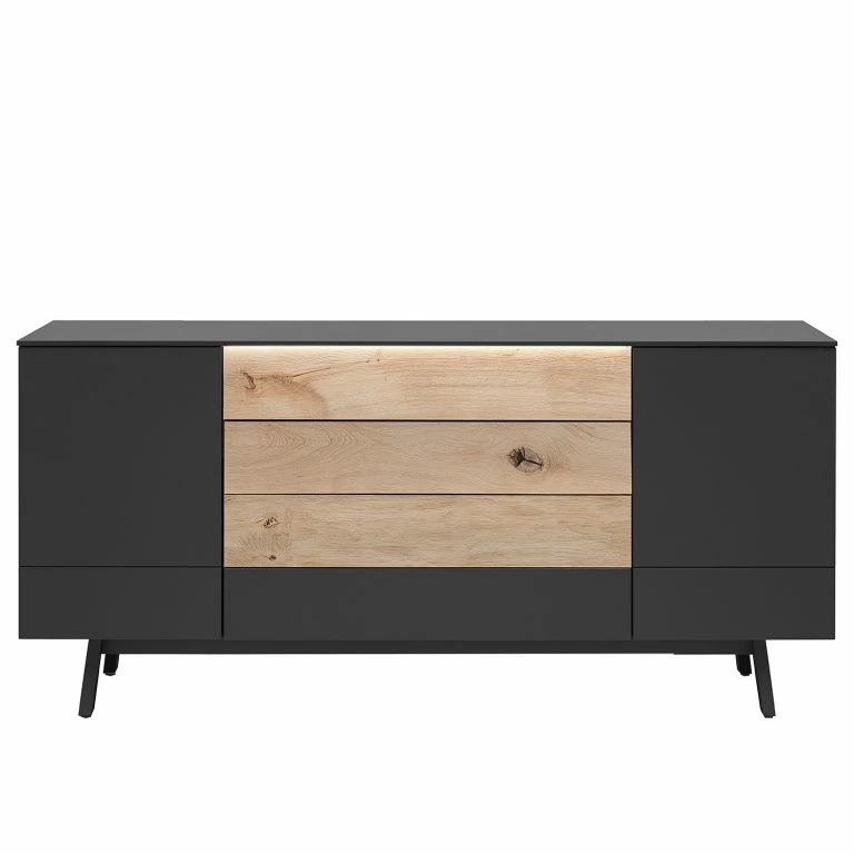 Loftscape GWINNER Enfilade Misano II (2 éléments) – Avec éclairage – Anthracite / Chêne Sauvage