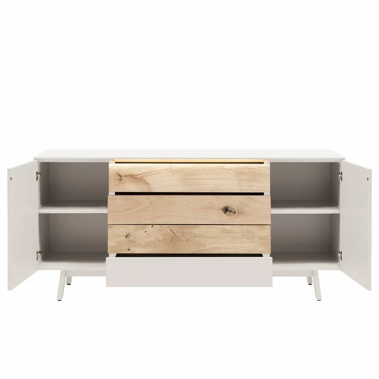 Loftscape GWINNER Enfilade Misano II (2 éléments) – Avec éclairage – Blanc / Chêne Sauvage