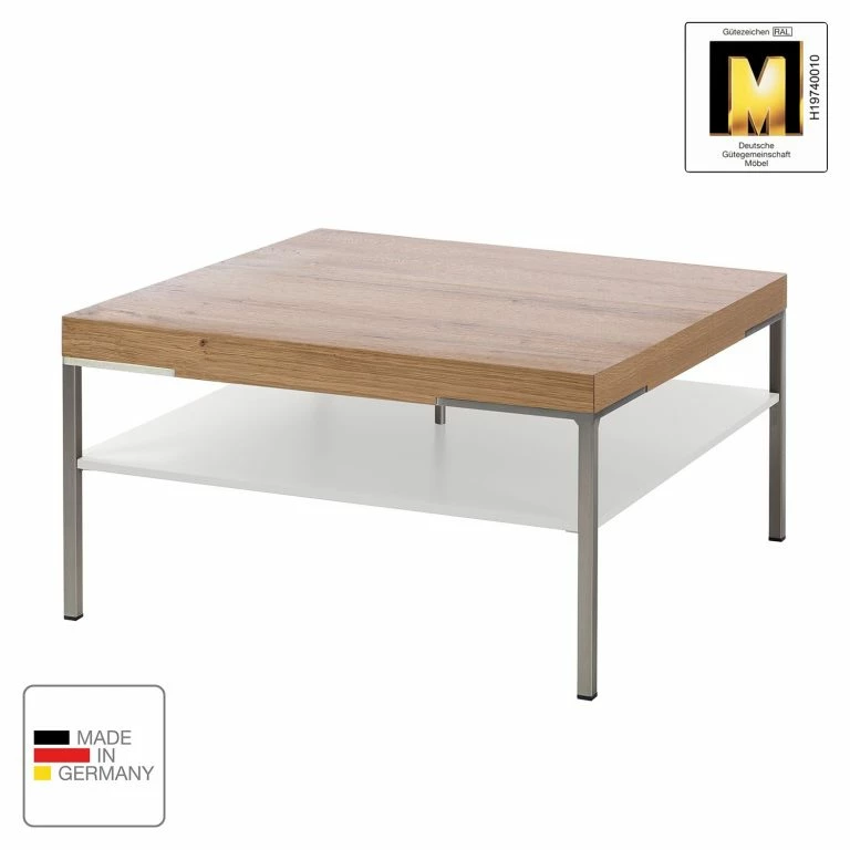 Loftscape GWINNER Table Basse Anzio – Chêne De Poutre / Blanc – 75 X 75 Cm