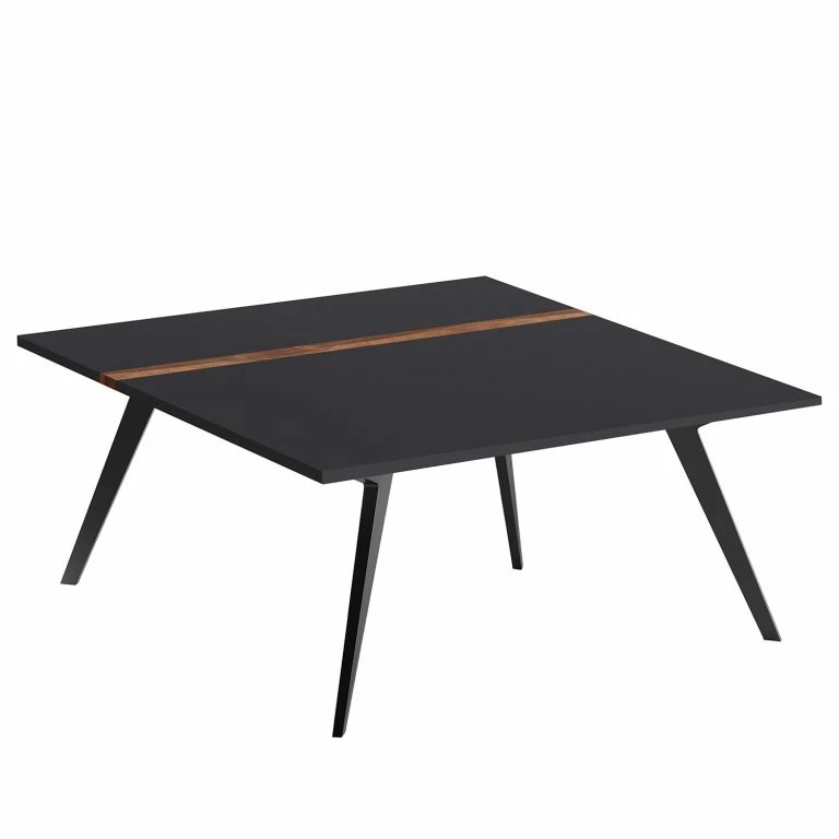 loftscape GWINNER Table basse Calea I – Plaqué bois – Anthracite mat – Largeur : 85 cm