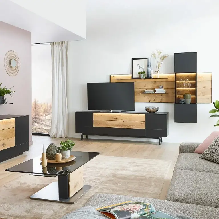 Loftscape GWINNER Table Basse Misano – Anthracite / Chêne Sauvage