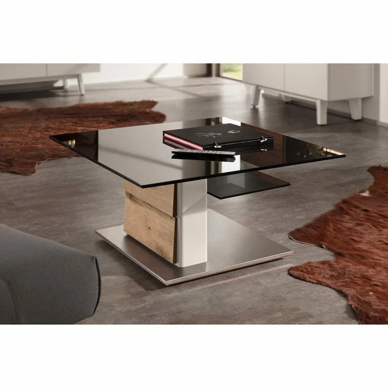 Loftscape GWINNER Table Basse Misano – Blanc / Chêne Sauvage