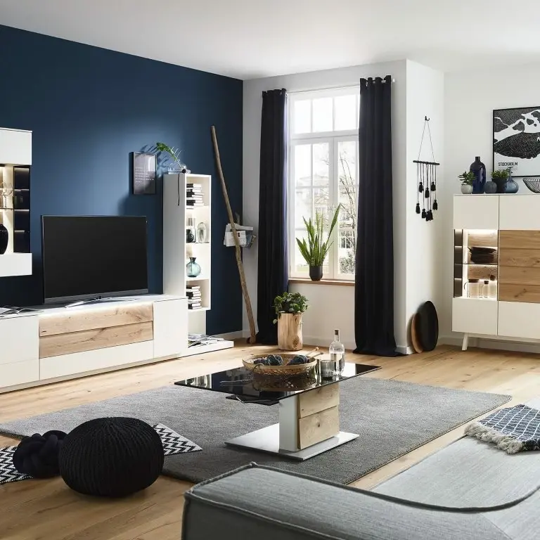 Loftscape GWINNER Table Basse Misano – Blanc / Chêne Sauvage