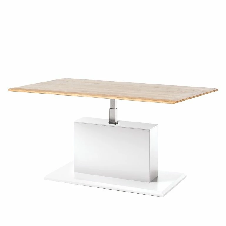 loftscape GWINNER Table basse Solano – Chêne noueux / Blanc – Réglable en hauteur