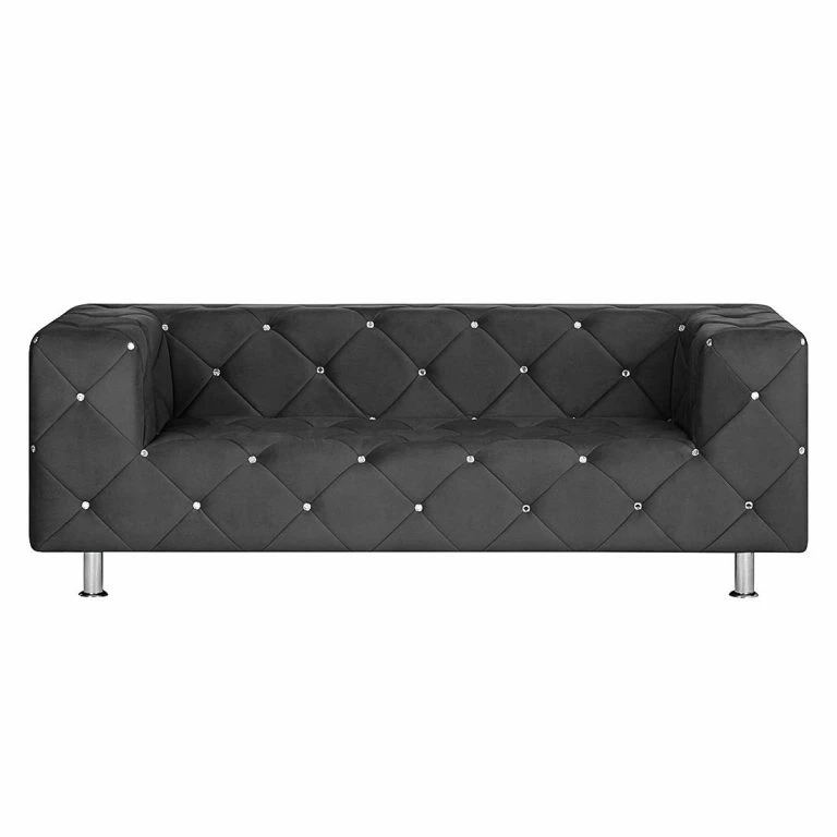 Loftscape Home Design Canapé Carlotta (2 Places) – Microfibre Noir