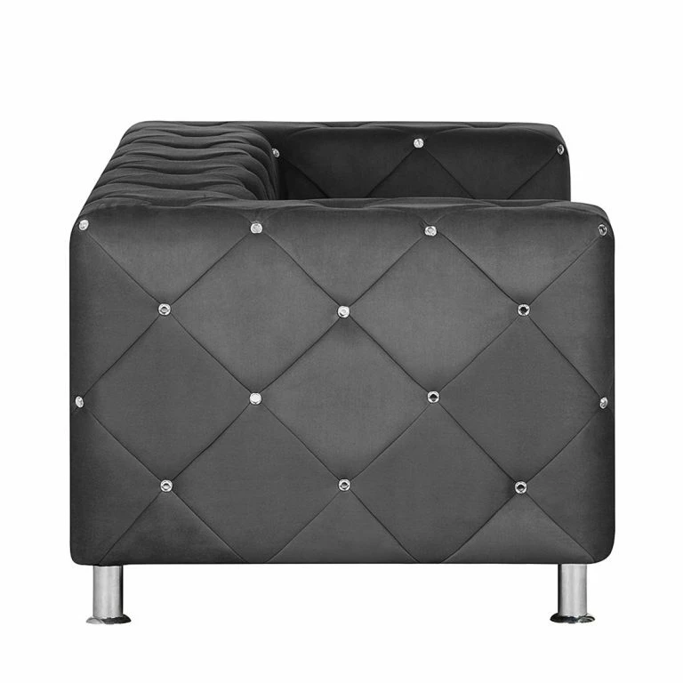 Loftscape Home Design Canapé Carlotta (2 Places) – Microfibre Noir