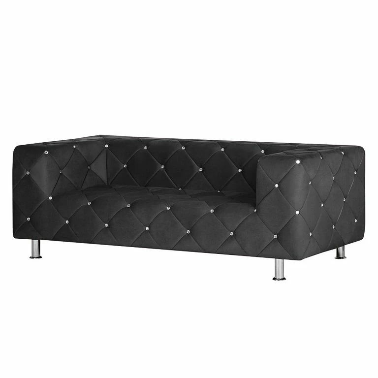 loftscape Home Design Canapé Carlotta (2 places) – Microfibre noir