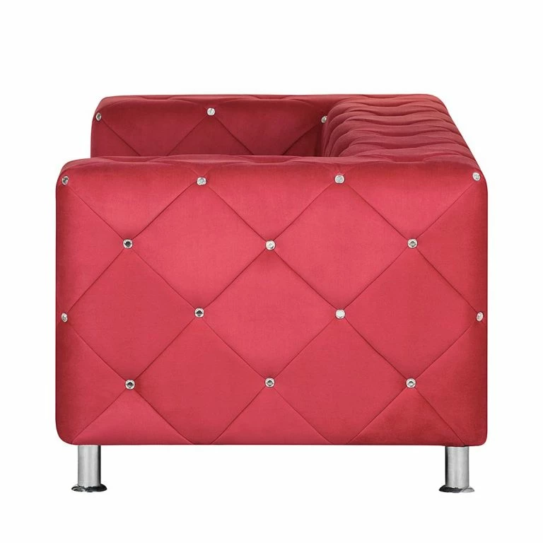 Loftscape Home Design Canapé Carlotta (2 Places) – Microfibre Rouge