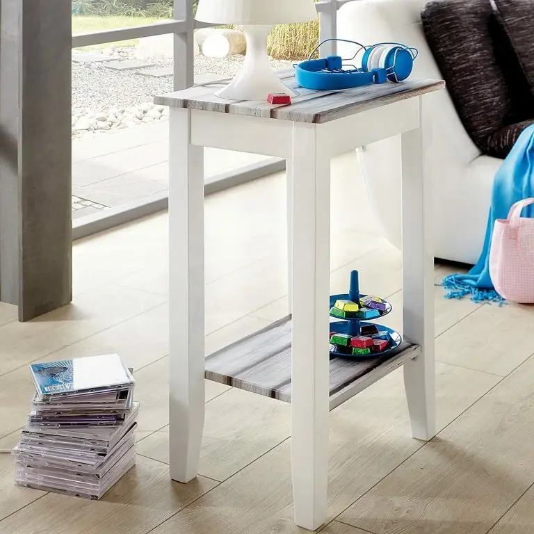 Loftscape Home Design Console Gironde – Blanc Brillant / Imitation Pin